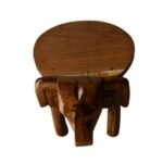 Wooden Elephant Stool, Puja Stool and Planter Stand for Living Room - Image 4