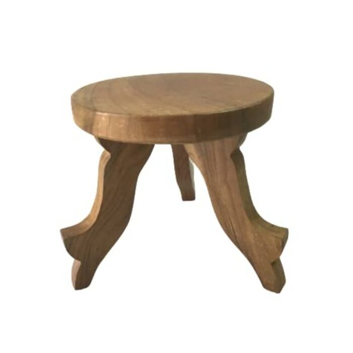 Wooden Low Stool Handmaden for Pooja Chowki Stool - Image 1