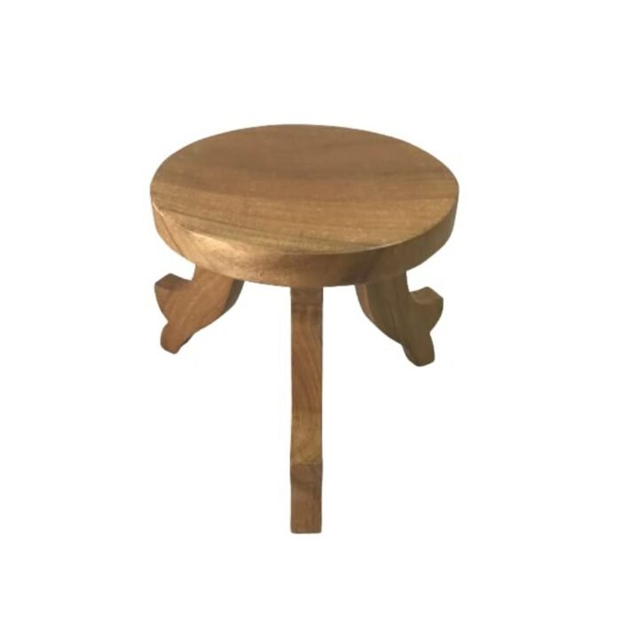 Wooden Low Stool Handmaden for Pooja Chowki Stool - Image 2