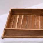Rectangle Solid wood Basket with Handle Tray - Image 5