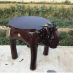 Wooden Elephant Stool for living room - Image 4