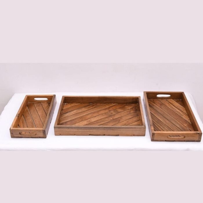 Solid Wood Set of 3 Trays - Image 3