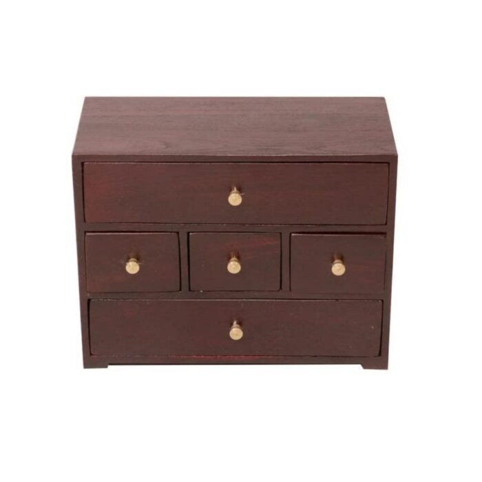 5 Compartments Natural Solid Wood Desk Organizer - Image 1