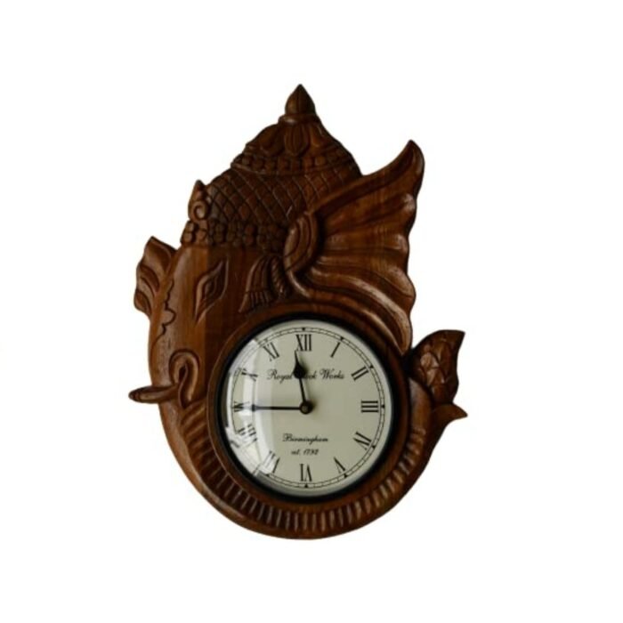 Solid Wooden Ganesh Religious Wall Clock - Image 4