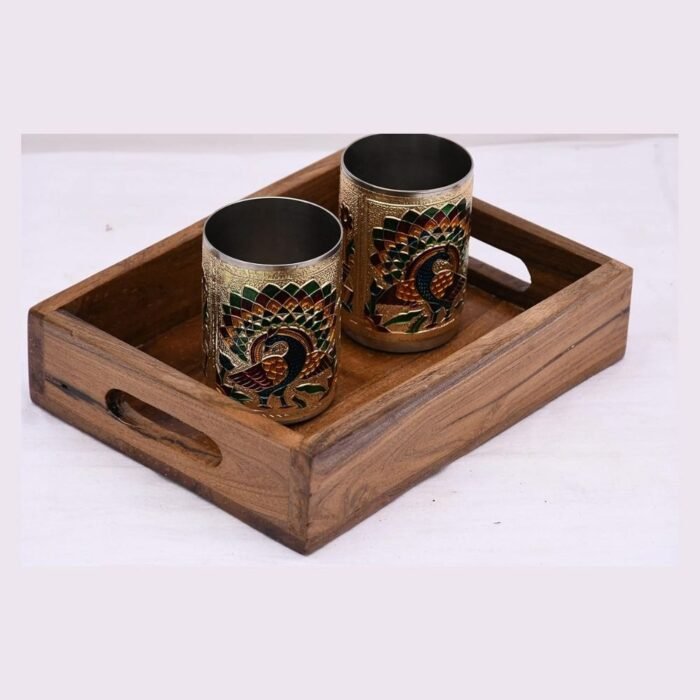 Solid Dark Wooden Tray - Image 1
