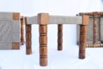 Wooden Handmade Woven Stool - Image 2