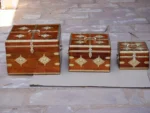 Bourbon Antique Brass Style Wooden Handmade Gift Box Set of 3 - Set of 3