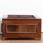 Vintage Transparent Mirror Fitted Wooden Handmade Jewelry Box - Image 4
