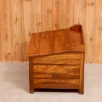 Ethnic Wooden Munim Study Table - Natural Tone - Teak wood - Image 5